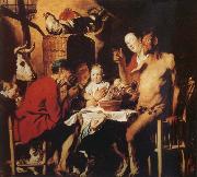 Jacob Jordaens The Satyr and the Farmer's Family oil on canvas